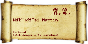 Nánási Martin névjegykártya