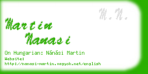 martin nanasi business card